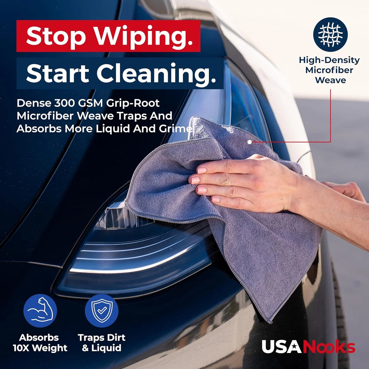 12-Pack Premium Microfiber Detailing Towels